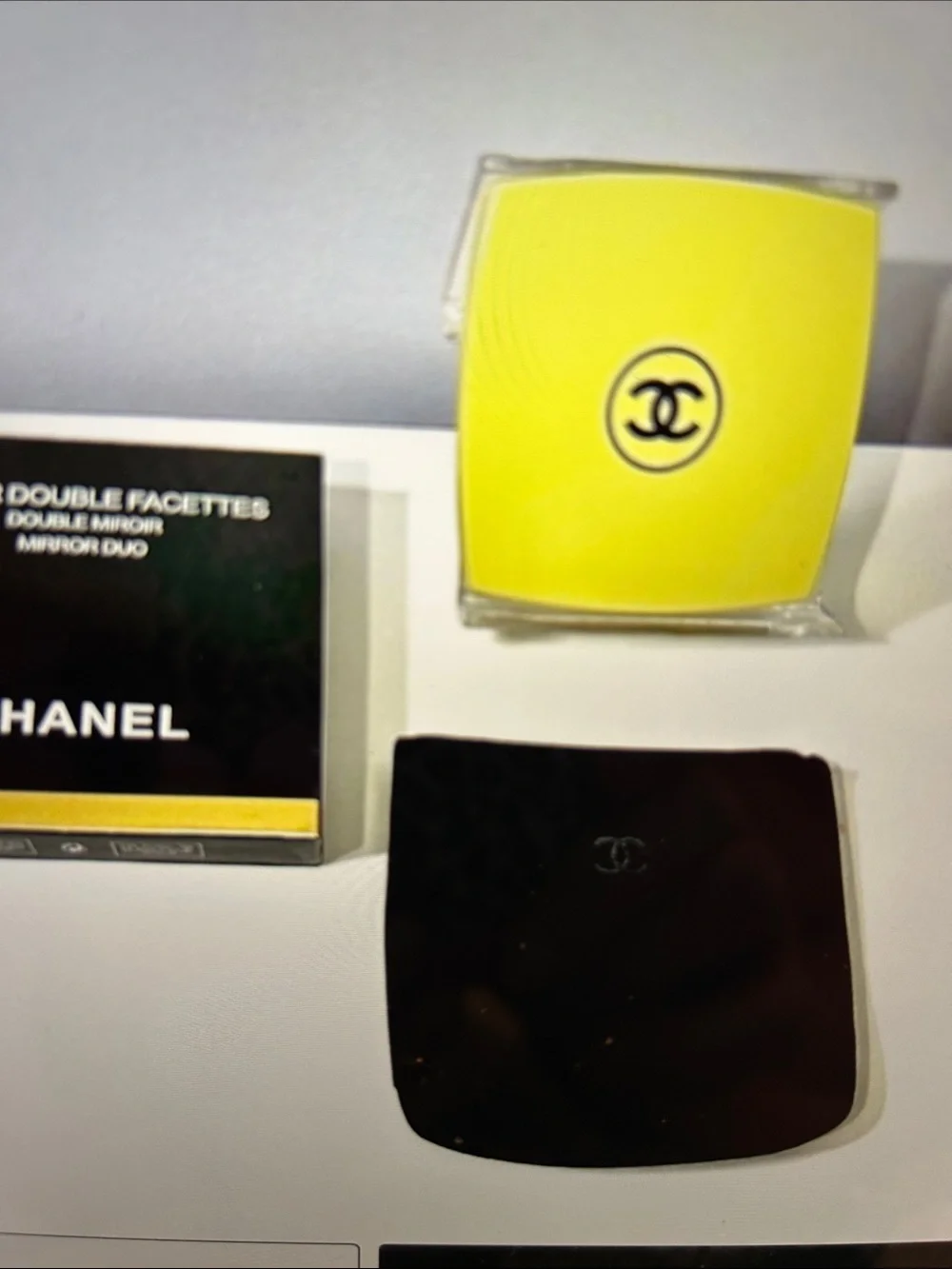 CHANEL Yellow Compact Double-Sided Mirror
